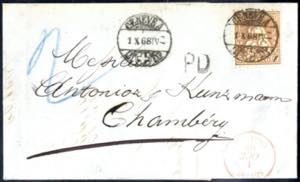 1868, kleines Briefchen von Genf am 1.10. ... 