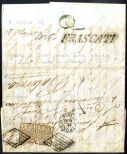 1856, lettera da Frascati il 8.8 per ... 