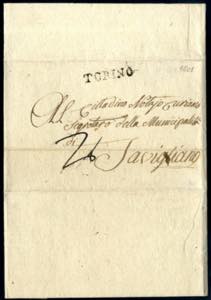 BRA, MONDOVI e TORINO 1801, tre lettere ... 