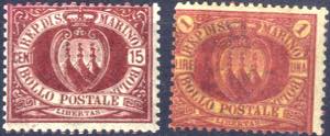 1892/94, stemma, serie completa di 11 valori ... 
