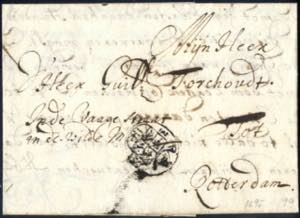 1693, Brief mit Rotterdamer drei Stuiver ... 