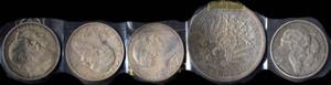 1902/06, Lot mit fünf Silbermünzen, vier 2 ... 