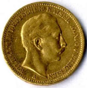 1889, 20 Mark König Wilhelm II in Gold, ss, ... 
