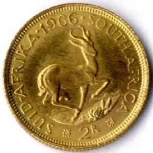 1966, 2 Rand in Gold, vz, Fein 7,32