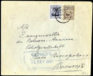 1917, Brief von Bukarest am 14.9. frankiert ... 