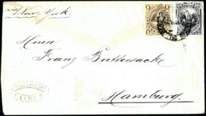 1886, Brief von Peru über New-York nach ... 