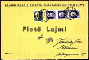 1943, lettera da Lusharje il 25.11 per ... 