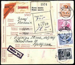 1941, cartolina per pacchi da Novo Mesto il ... 