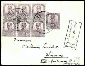 1909, eingeschriebener Brief von Johore ... 