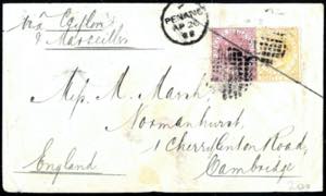 1888, Brief von Penang am 20.4. über Ceylon ... 