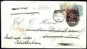 1868, Brief von Calcutta nach London ... 