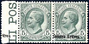 1908/09, Leoni soprastampato, 5 c. verde, ... 