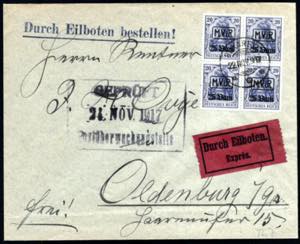 1917, Eilboten-Brief von Bukarest am 22.11. ... 