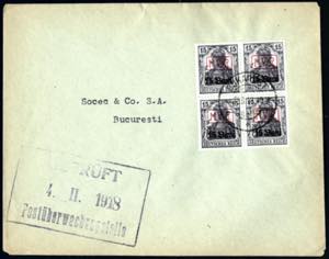 1918, Brief von Bukarest am 4.2. nach ... 