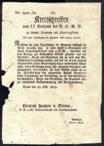 1819, Katalog mit Preisvorschrift für ... 