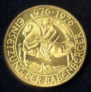 1000 Schilling, 1976, Babenberger in Gold, ... 