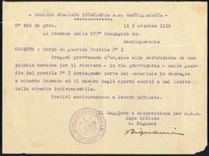 1918, due documneti di Santiquaranta con ... 