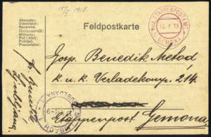 1918, Feldpostkarte aus Laibach am 15.10. ... 