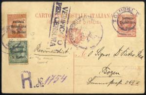 1918, cartolina postale da 10 c. Leoni in ... 