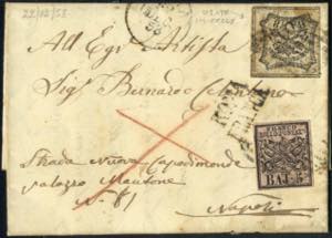 1858, lettera da Roma il 24.12 per Napoli, ... 