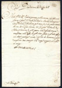 1638, biglietto a firma autografa di Carlo ... 