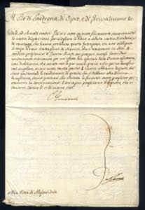 1746, lettera con firma autografa ... 