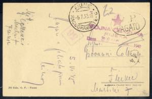 1945, corrispondenza partigiana: cartolina ... 