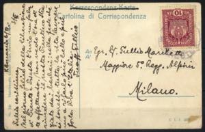 1918, cartolina di corrispondenza austriaca ... 