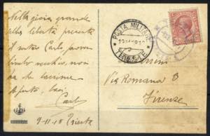 1918, cartolina postale del 9.11.1918 da ... 