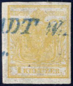 1850, Wappenzeichnung, 1 Kr gelbocker ... 
