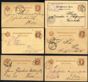 1881/1895, 7 Correspondenz-Karten zu je 2 Kr ... 