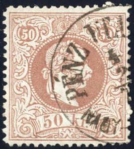 1867, Kaiser Franz Joseph, 50 Kr braun Type ... 