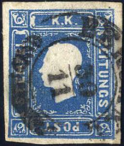 1858, francobollo per giornali 1,05 S ... 