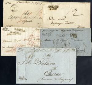 1828/1849, 5 Briefe mit verschiedenen ... 