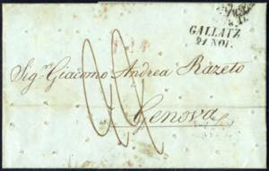 1850, Brief von Galatz am 21.11. über ... 
