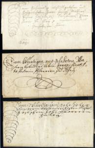 Salzburg 1708/73, drei Schnörkelbriefe ... 