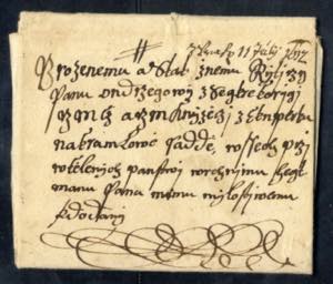 1637, Schnörkelbrief vom 6.7.1637 mit ... 