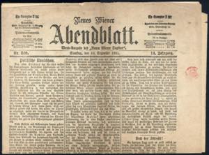 1881, Wiener Abendblatt besteuert mit der ... 