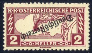 1919, 2 Heller Eilmarke mit kopfstehendem ... 