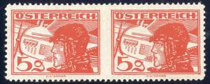 1925, Flugpost, 5 Gr rot im waagrechten Paar ... 