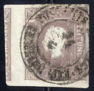 1858/9, 1,05 Kr. bräunlichlila, oben und ... 