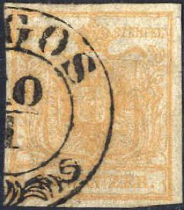 1850,1 Kr braunorange mit Stempel (LU)GOS, ... 
