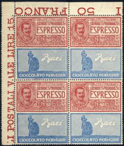 1924, Pubblicitari, espresso 60 c. Baci ... 