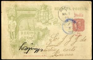 1899, Postkarte mit Werteindruck 1/4 de ... 
