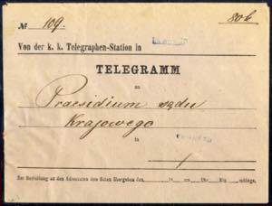LEMBERG 1870, Telegramm von Lemberg an das ... 