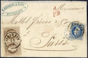 1867, komplette Briefvorderseite von ... 