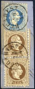 1867, Franz Joseph, Briefstück mit 10 Kr ... 