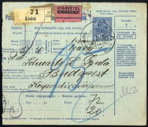 1916/18, drei Postanweisungen zu 10 F mit ... 