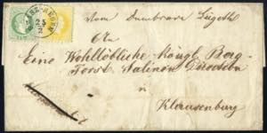 SZASZ-REGEN, 1867, Brief nach Klausenburg ... 