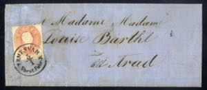 1860/61, fünf Briefe mit Frankaturen aus ... 
